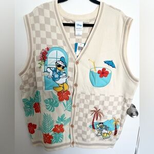 Disney Donald Duck Beach Checkered Vest 3XL